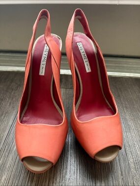 Greymer Peep-Toe Slingback Heels